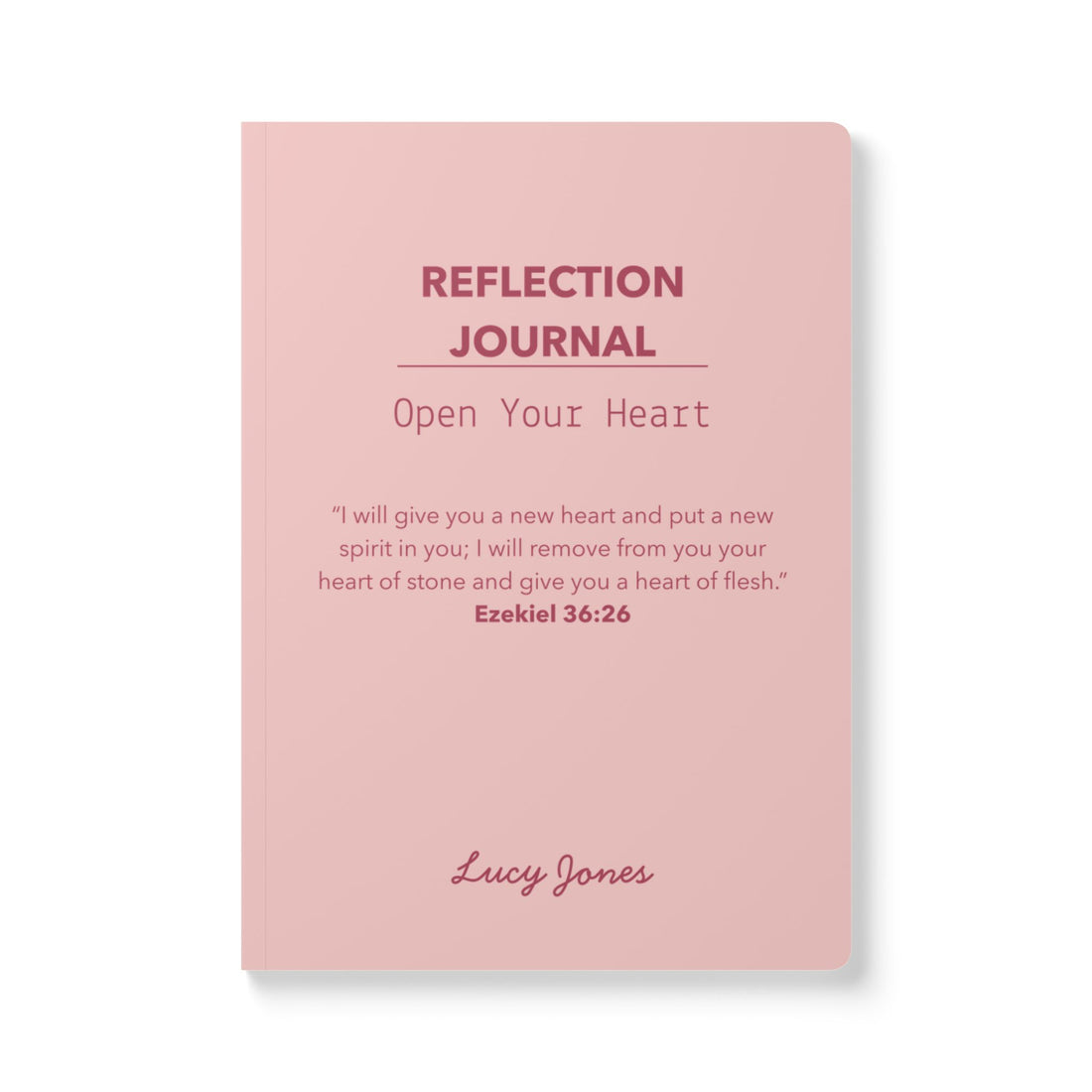 Reflection Journal – Open Your Heart | Personalized Christian Faith & Prayer Notebook (200 Pages)
