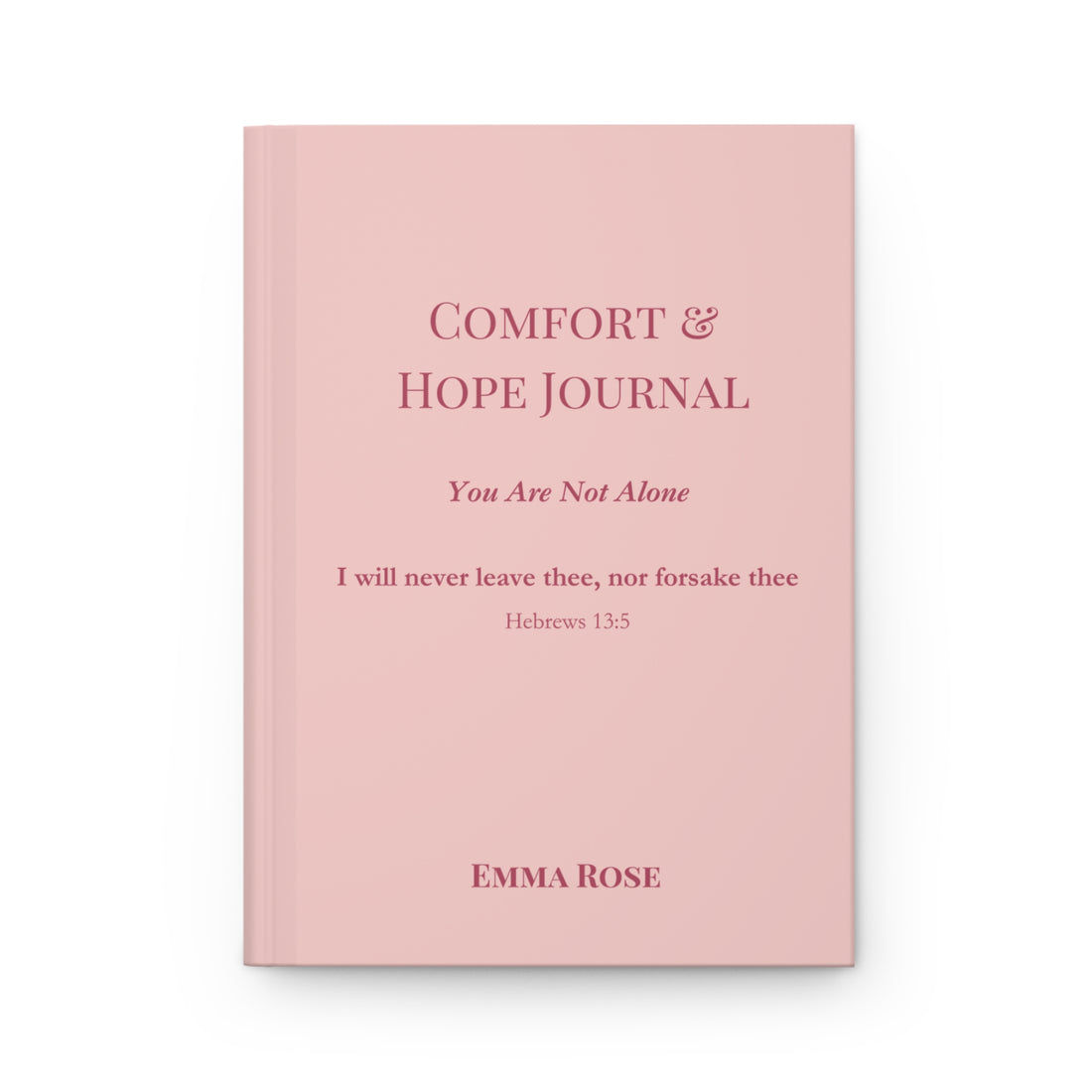 Comfort & Hope journal ‘You Are Not Alone’, personalized, blush color, gentle faith-based journal