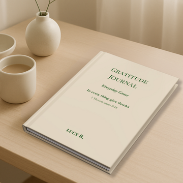 Gratitude journal ‘Everyday Grace’, personalized, sage color, minimalist Christian journal