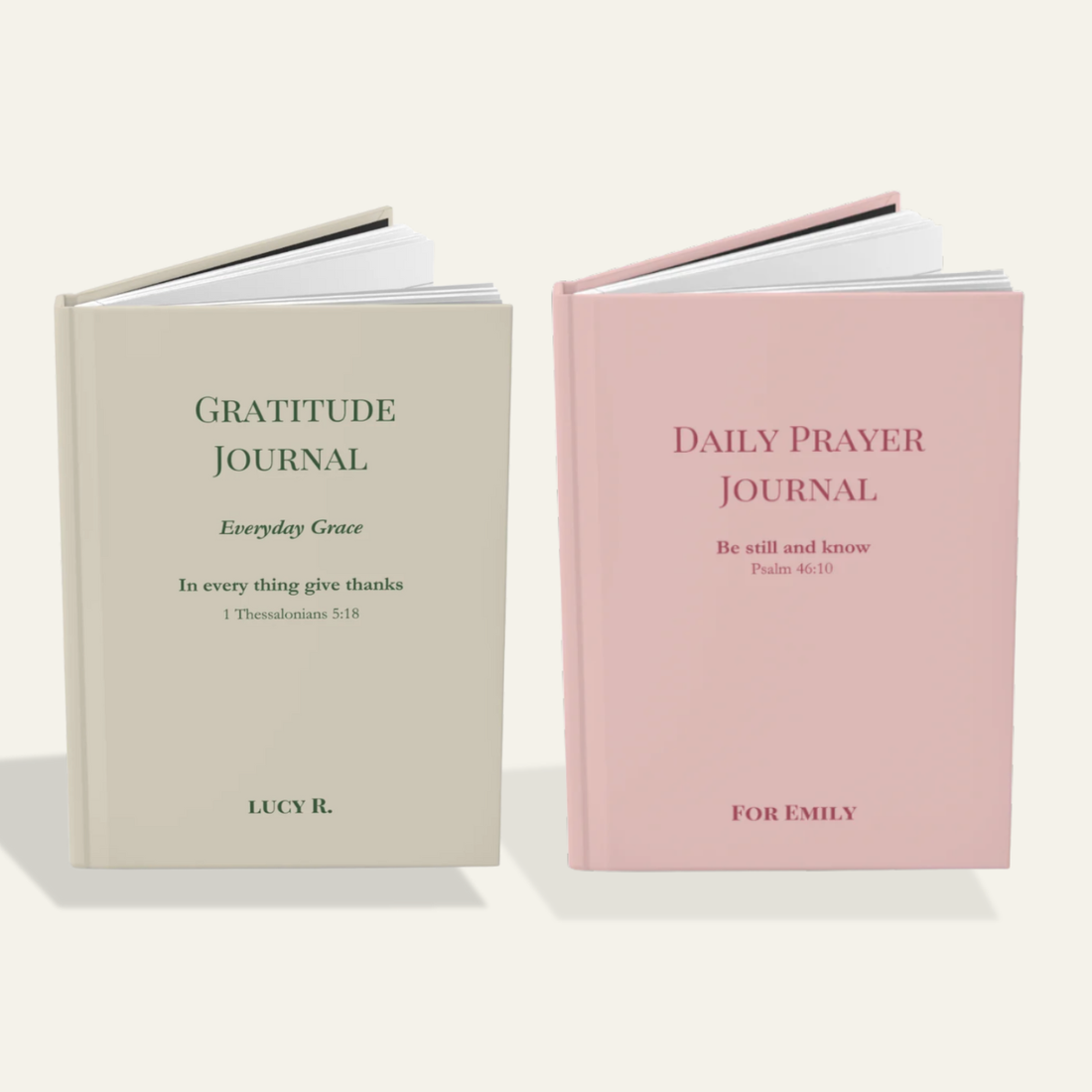 Quiet Time starter set with personalized Christian journals, faith-based encouragement set